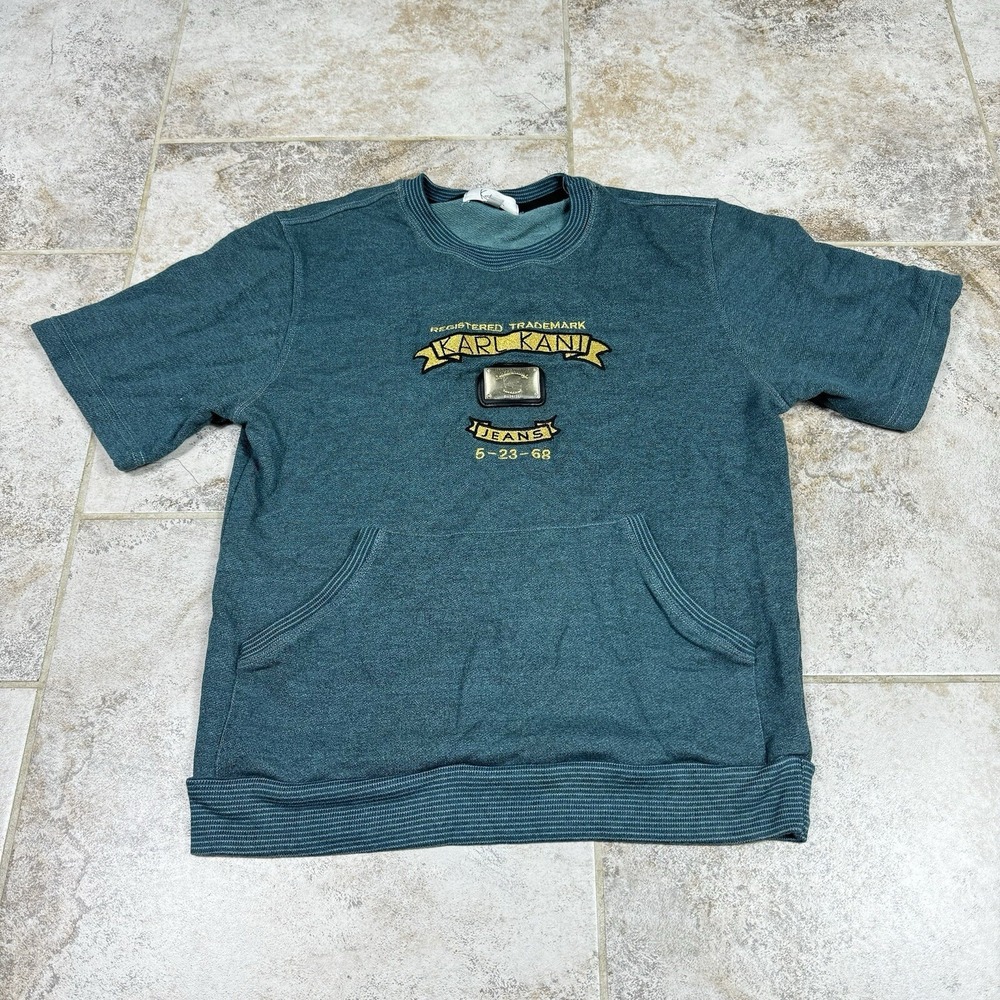 Karl Kani Vintage S/S Sweater Men's Large Green Hip Hop 2Pac‎ Biggie 90s